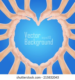 Hands make heart shape - Vector