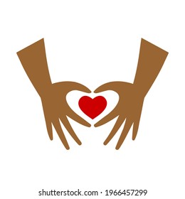 Hands make a heart sign vector flat cartoon illustration icon design. Isolated on white background. Heart sign concept