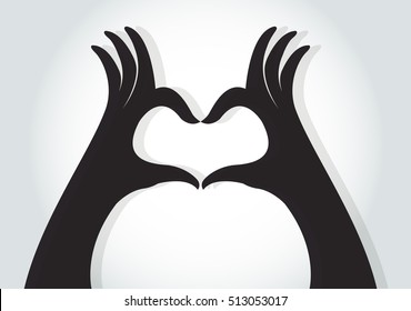 hands make a heart symbol vector