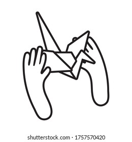 diseño de ilustraciones vectoriales de líneas de origami