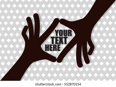 hands make a shape of diamond, symbol vector