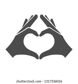 Hands making or formatting a heart. Symbol icon.