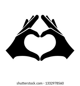 Hands making or formatting a heart. Symbol icon.