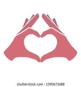 Hands making or formatting a heart symbol icon