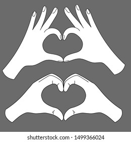 Hands making or formatting a heart symbol icon