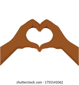 Hands making or formatting a heart symbol icon. Vector isolated on white background. EPS 10