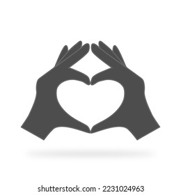 Manos haciendo o dando formato a un icono de símbolo de corazón.