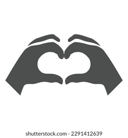 Hands making or formatting heart symbol. Vector icon