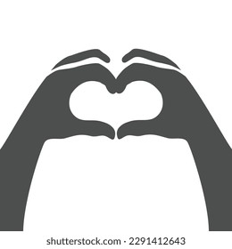 Manos haciendo o dando formato al símbolo del corazón. Icono de vector
