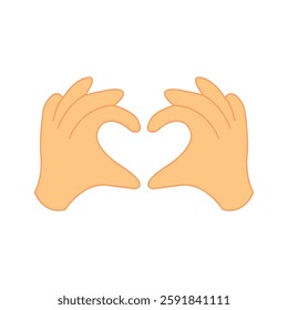 Hands making or formatting a heart symbol icon. I love you heart sign. Hand gesture to convey a message of love, forming a heart with both hands.