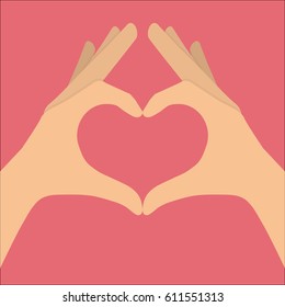 Hands making or formatting a heart symbol