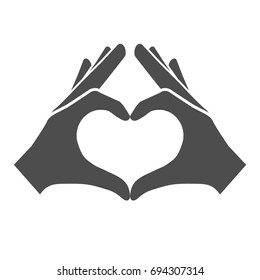 Hands making or formatting a heart symbol icon
