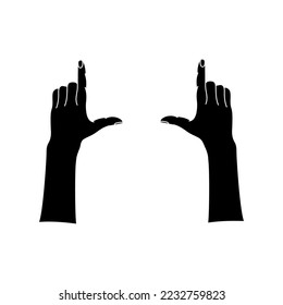 Hands making frame gesture silhouette. Vector illustration