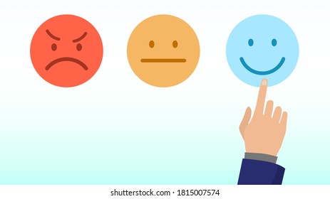 Hands are making happy emoticon, Vector Illustration,  copy space for text
