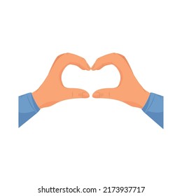 hands making a heart icon isolated
