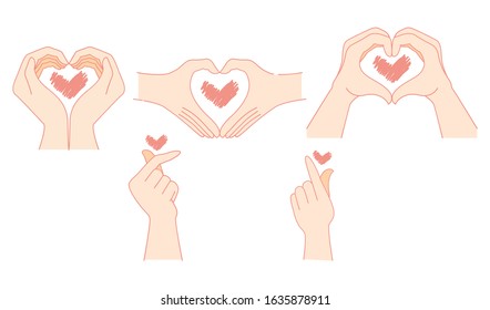 Hands making heart shape. Isolated on white background. Love concept on Valentine day.