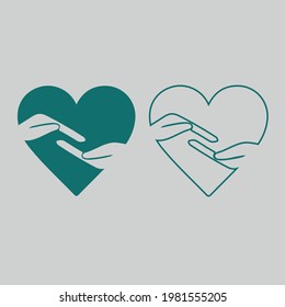 hands making heart shape vector
