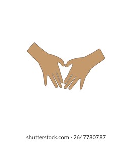 Hands making heart shape vector illustration on white background