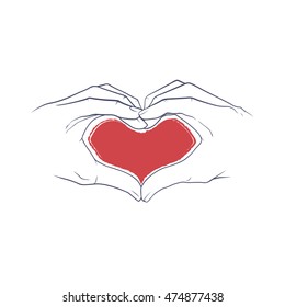 Hands making The heart sign