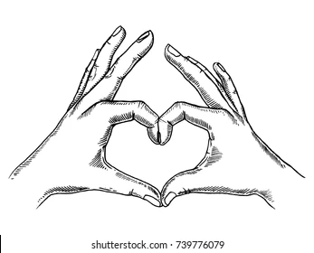 Hands making heart sign