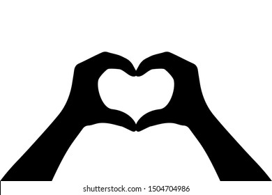 Hands making heart sign. Heart hands symbol – vector