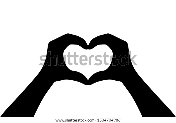 Hands Making Heart Sign Heart Hands Stock Vector (Royalty Free) 1504704986