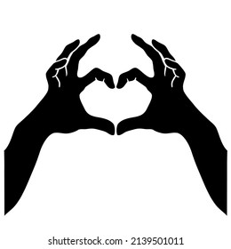 Hands Making Heart Silhouette Illustrations Vectors