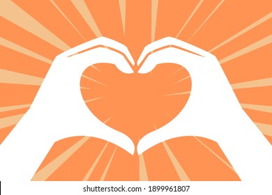 Hands making a heart symbol icon