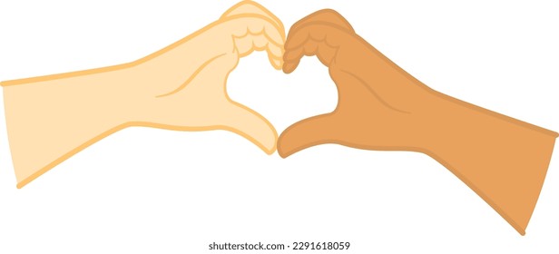 Hands making a heart symbol vector illustration.