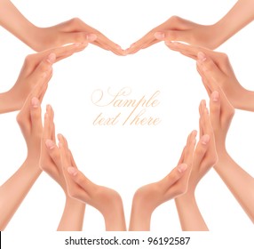 Hands Making A Heart. Vector Illustration