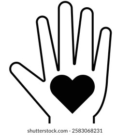 Hands making mini heart symbol icon. Mini finger heart line icons set. Hand with love icon vector. Care line and glyph icon, family and love, hand holding heart sign, vector graphics, a linear pattern