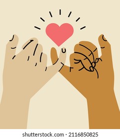 Hands making  promise sign concept icon