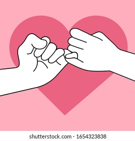 hands making  promise sign vector concept