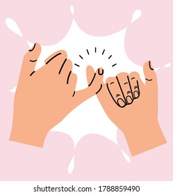 hands making  promise vector concept