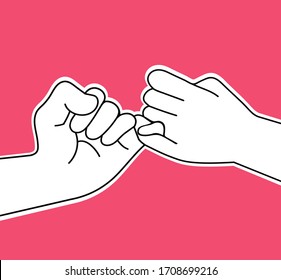 hands making  promise vector sticker