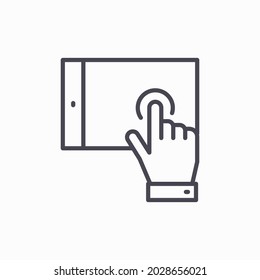 Hands Making A Tablet Selection Icon Illustration