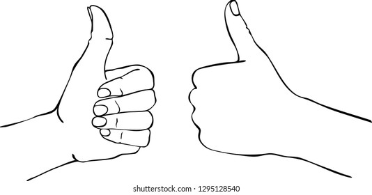 Hands making thumb up gesture