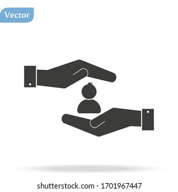 hands of the man icon, flat design best vector icon