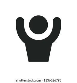 hands up man vector icon