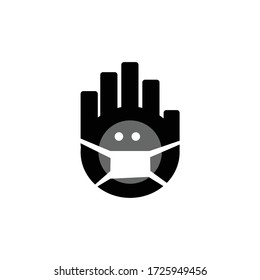 hands and mask icon vector