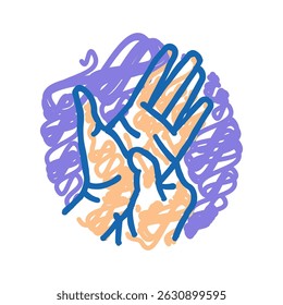 mãos massagem terapia ícone doodle esboço vetor. mãos massagem terapia sinal. ilustração símbolo isolado