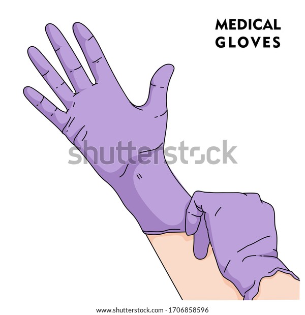 medical purple gloves