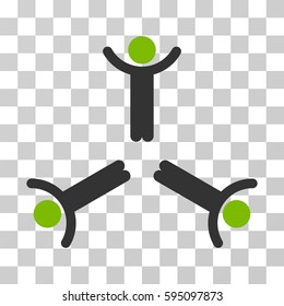 Hands Up Men icon. Vector illustration style is flat iconic bicolor symbol, eco green and gray colors, transparent background. Designed for web and software interfaces.