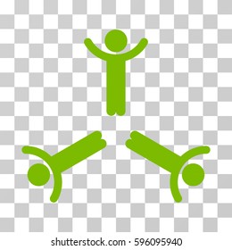 Hands Up Men icon. Vector illustration style is flat iconic symbol, eco green color, transparent background. Designed for web and software interfaces.