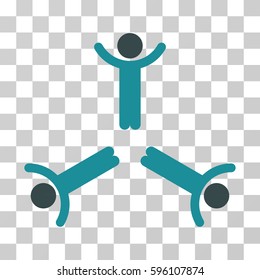 Hands Up Men icon. Vector illustration style is flat iconic bicolor symbol, soft blue colors, transparent background. Designed for web and software interfaces.
