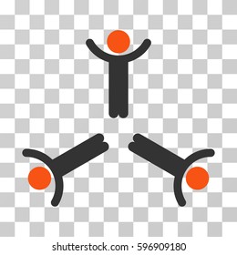 Hands Up Men icon. Vector illustration style is flat iconic bicolor symbol, orange and gray colors, transparent background. Designed for web and software interfaces.