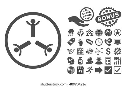 Hands Up Men pictograph with bonus design elements. Vector illustration style is flat iconic symbols, gray color, white background.