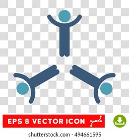 Hands Up Men round icon. Vector EPS illustration style is flat iconic bicolor symbol, cyan and blue colors, transparent background.