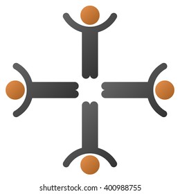 Hands Up Men vector toolbar icon for software design. Style is a gradient icon symbol on a white background.