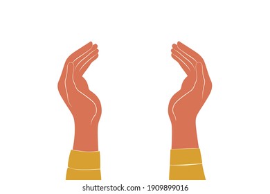 Hands in minimalistic style. Vector illustration. 